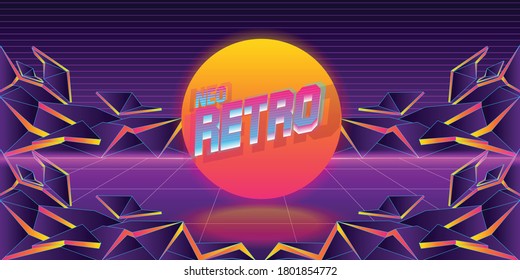 neo retro background 80's new style vintage