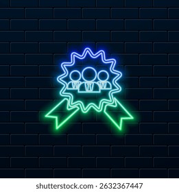 neo style. Social media and influencer marketing thin line icons. neon. medal, promotion.