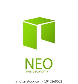 Neo symbol illustration isolated on a white background.Virtual money icon.Cryptocurrency in flat style