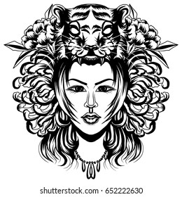 Neo Traditional Tattoo Style Native American Stock Vector (Royalty Free ...