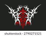 neo tribal blackwork freehand vector design for tattoo and streetwear print