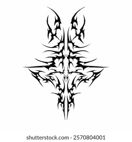 Neo tribal cyber gothic sigil vector design, perfect for tattoo art, t-shirt printing, and dark-themed apparel. Ideal for bold, edgy, and futuristic aesthetics