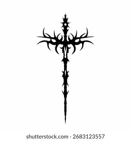Projeto de vetor de espada cibersigilismo neobilibal 