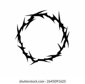 Neo tribal sharp freehand style vector design isolated on white. for tattoo, barbed wire frame, and streetwear print element