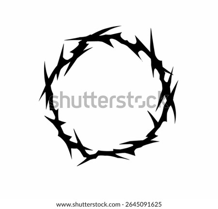 Neo tribal sharp freehand style vector design isolated on white. for tattoo, barbed wire frame, and streetwear print element