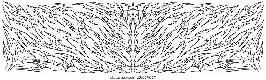 neo tribal sigilism symmetrical shapes. Cyber ​​Gothic Element vector design pattern in Abstract black and White colors