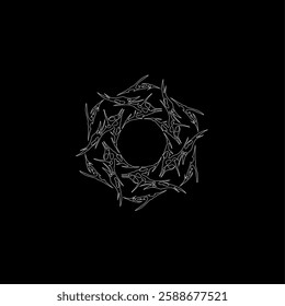 Neo tribal symmetrical shape vector design isolated