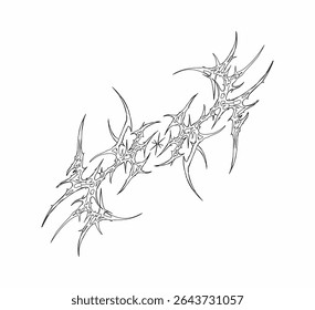 Neo tribal symmetrical sigil vector with cyber gothic elements, ideal for tattoo art
