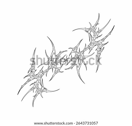 Neo tribal symmetrical sigil vector with cyber gothic elements, ideal for tattoo art