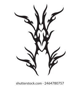 Neo tribal tattoo. Abstract ethnic shape in gothic style. Individual designer element for decorating. Vector illustration