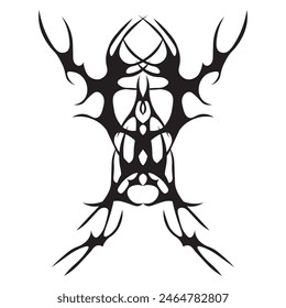 Neo tribal tattoo. Abstract ethnic shape in gothic style. Individual designer element for decorating. Vector illustration