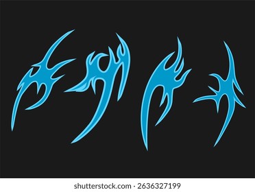 Neo tribal tattoo celtic sigilism y2k gothic body ornaments in neotribal style
