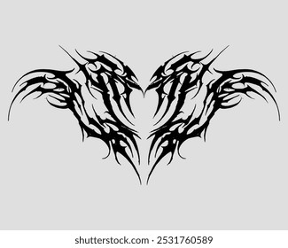 Neo tribal tattoo, dark style. Isolated vector illustration.