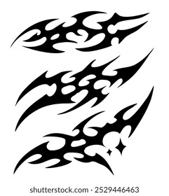 Vector de diseño de tatuaje tribal neo, tatuaje tribal blanco y negro