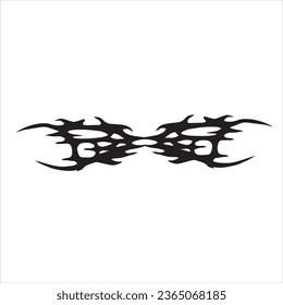 Neo Tribal Tattoo. Gothic y2k brutal vaporwave sticker. Abstract sigil sigilism ornate.