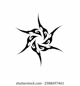 Neo tribal tattoo vector symmetrical sharp on white