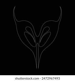 Neo tribal y2k gothic style tattoo. Cyber sigilism heart design. Outline vector illustration of black and white.