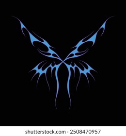 Neo tribal y2k gothic style tattoo. Cyber sigilism heart design. Vector illustration.