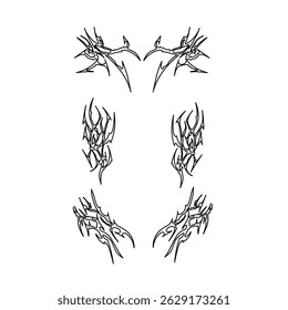 Neo tribal y2k tattoo celtic gothic body vector image	