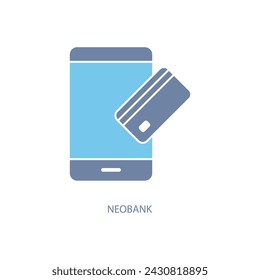 Symbol für Neobank Concept Line. Einfache Elementdarstellung. Entwurf des Neobank-Konzeptsymbols.