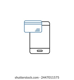 icono de línea conceptual de neobank. Ilustración de elemento simple. diseño de símbolo de esquema de concepto neobank.