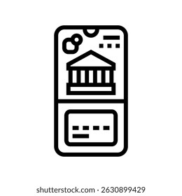 neobanking fintech line icon vector. neobanking fintech sign. isolated contour symbol black illustration