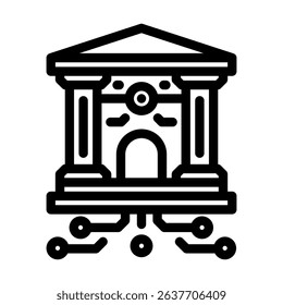 neobanking fintech line icon vector. neobanking fintech sign. isolated contour symbol black illustration