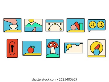 Neobrutalism Colorful Design Element Set