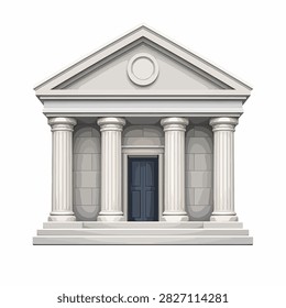 Neoclassical building with tall columns and triangular pediment design