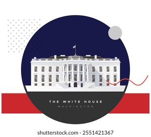 Estilo Neoclássico - Casa Branca - Washington D.C. - Ilustração de Stock como Arquivo EPS 10