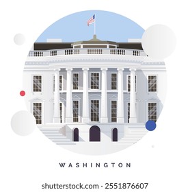 Estilo Neoclássico - Casa Branca - Washington D.C. - Ilustração de Stock como Arquivo EPS 10