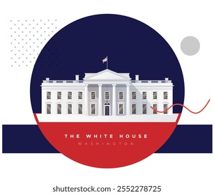 Estilo Neoclássico - Casa Branca - Washington D.C. - Ilustração de Stock como Arquivo EPS 10