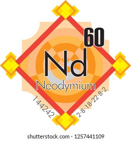 Neodymium form Periodic Table of Elements V3 - vector illustrator