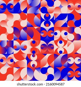 Neo-Geo vector pattern graphics artwork inspired by abstract modernist aesthetics design. Modern geometric collage for poster, cover, art, presentation, prints, fabric, wallpaper and etc.