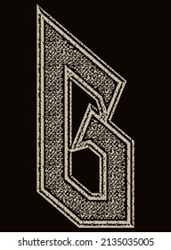 Neogotischer Zierbrief auf schwarzem Hintergrund.Vektor-mittelalterliche Schriftart.