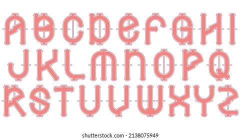 Neo-gothic decorative letter.Vector medieval font.