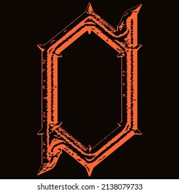 Neo-gothic decorative letter.Vector medieval font.