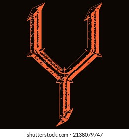 Neo-gothic decorative letter.Vector medieval font.