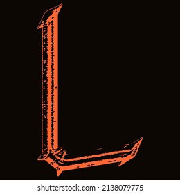 Neo-gothic decorative letter.Vector medieval font.