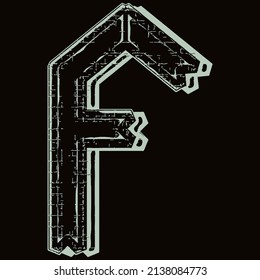 Neo-gothic decorative letter.Vector medieval font.