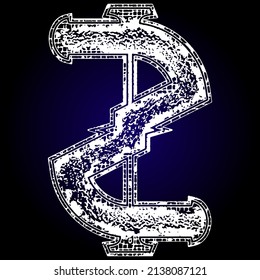 Neo-gothic decorative letter.Vector medieval font.