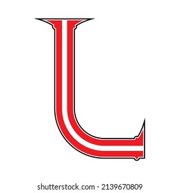 Neo-gothic decorative letter.Vector medieval font.
