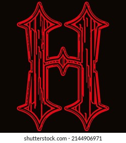 Neo-gothic decorative letter.Vector medieval font.