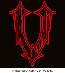 Letra neo-gótica decorativa.Fuente vectorial medieval.