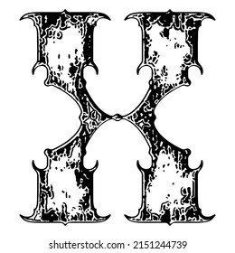 Neo-gotischer Zierbrief.Vektor mittelalterliche Schriftart.