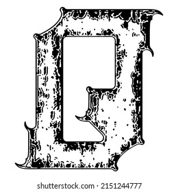 Neo-gothic decorative letter.Vector medieval font.