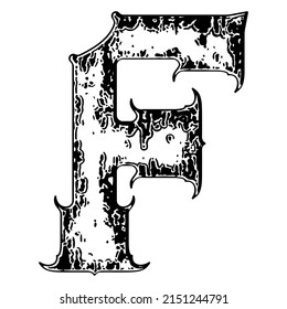 Letra neo-gótica decorativa.Fuente vectorial medieval.
