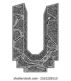 Neo-gothic decorative letter.Vector medieval font.