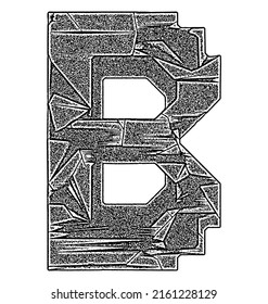 Neo-gothic decorative letter.Vector medieval font.