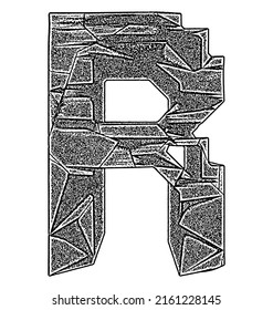 Neo-gothic decorative letter.Vector medieval font.